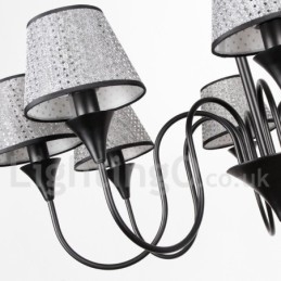 12 Ljus Rustik Modern Modern Retro Svart Ljuskrona I Ljusstil