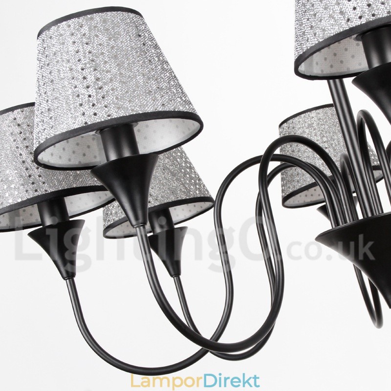 12 Ljus Rustik Modern Modern Retro Svart Ljuskrona I Ljusstil