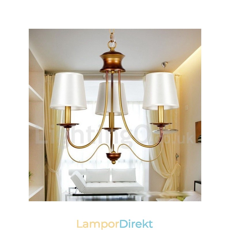 3 Ljus Rustik Medelhavsstil Modern Modern Ljuskrona I Ljusstil