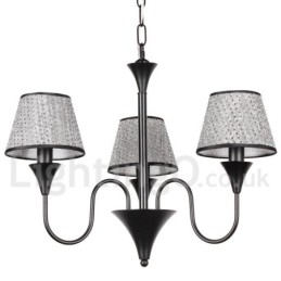 3 Ljus Rustik Modern Modern Retro Svart Ljuskrona