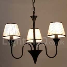 3 Ljus Rustik Modern Modern Retro Svart Ljuskrona