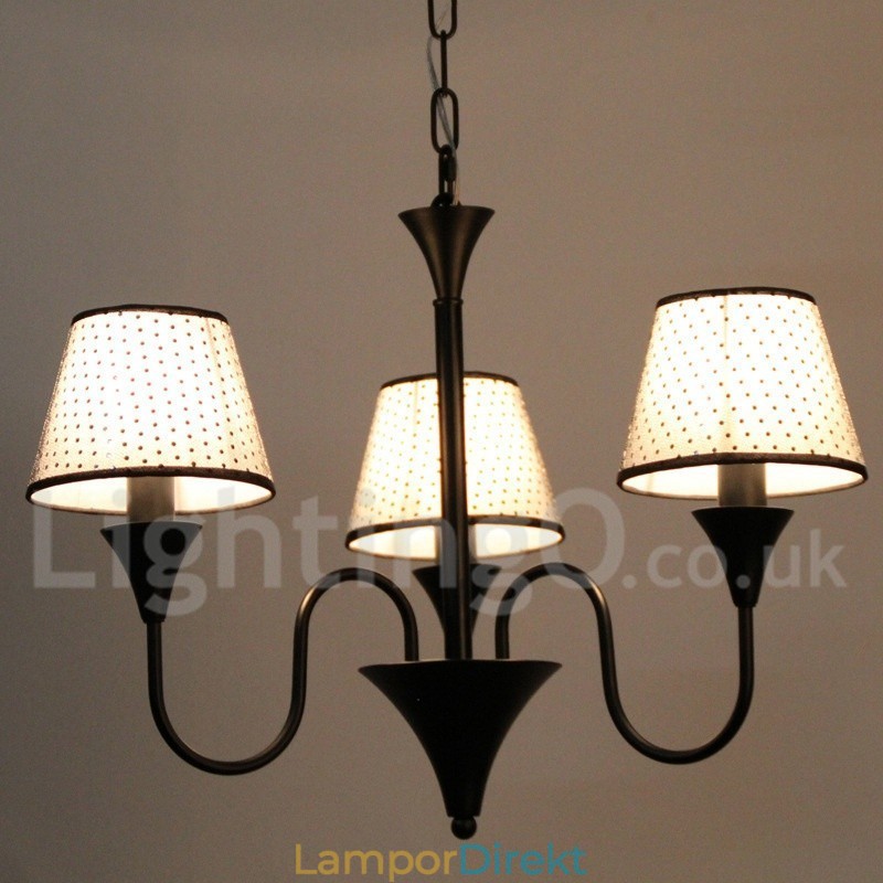 3 Ljus Rustik Modern Modern Retro Svart Ljuskrona