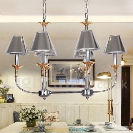 6 Ljus Modern Och Modern Ljuskrona I Kromljusstil 6 Ljus Modern Och Modern Ljuskrona I Kromljusstil