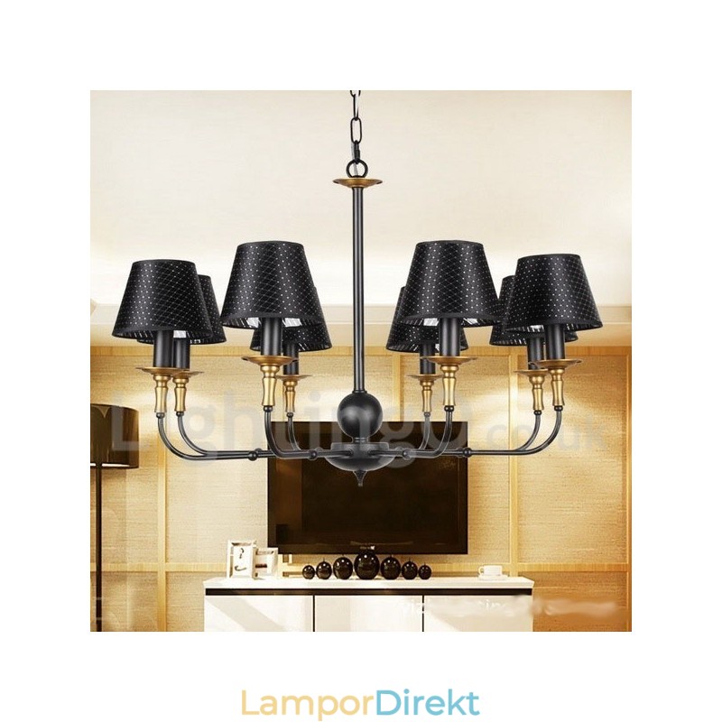8 Ljus Retro Rustik Ljuskrona