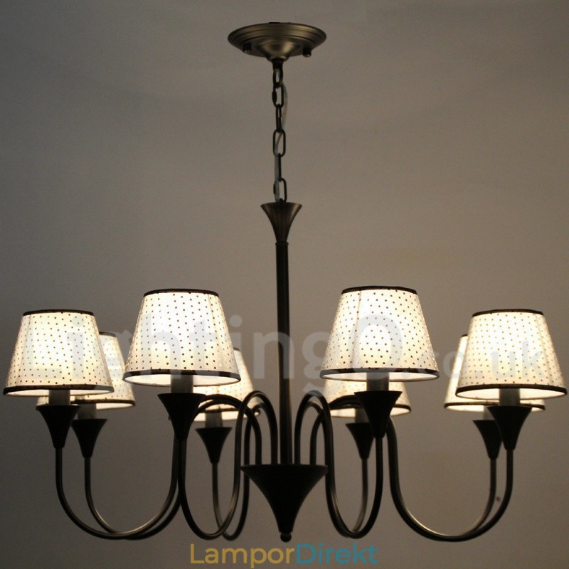 8 Ljus Rustik Modern Modern Retro Svart Ljuskrona
