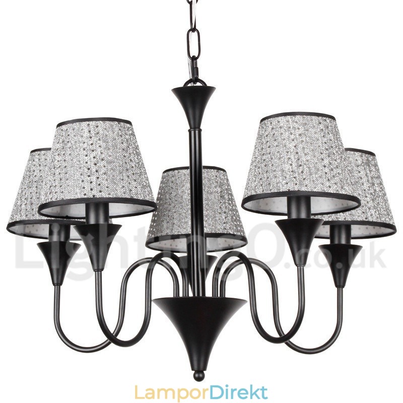 5 Ljus Rustik Modern Modern Retro Svart Ljuskrona