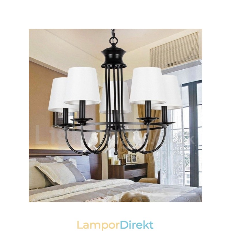 5 Ljus Retro Svart Medelhavsstil Rustik Modern Ljuskrona