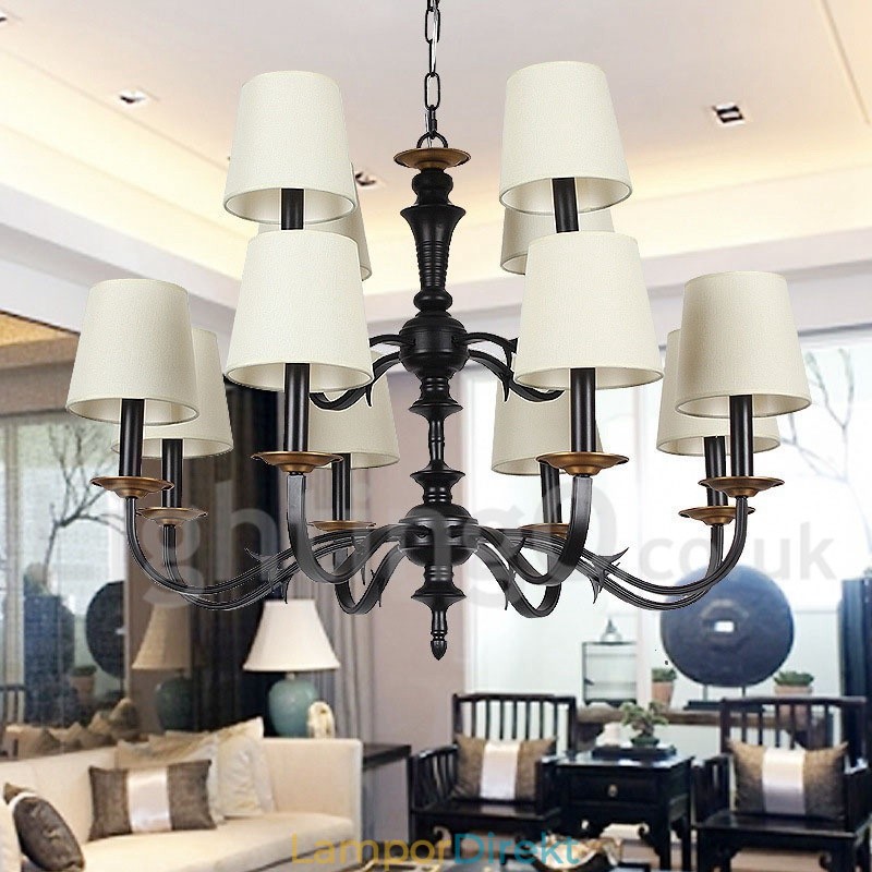 12 Ljus Rustik Retro Ljuskrona