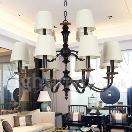 12 Ljus Rustik Retro Ljuskrona