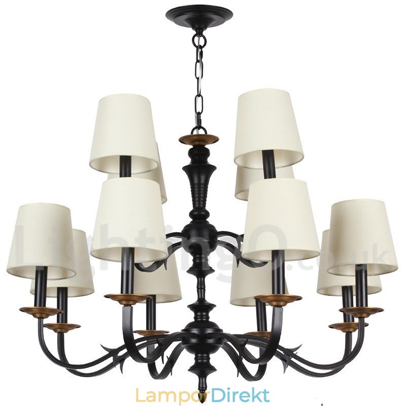 12 Ljus Rustik Retro Ljuskrona