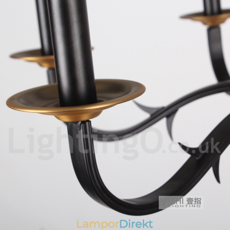 12 Ljus Rustik Retro Ljuskrona