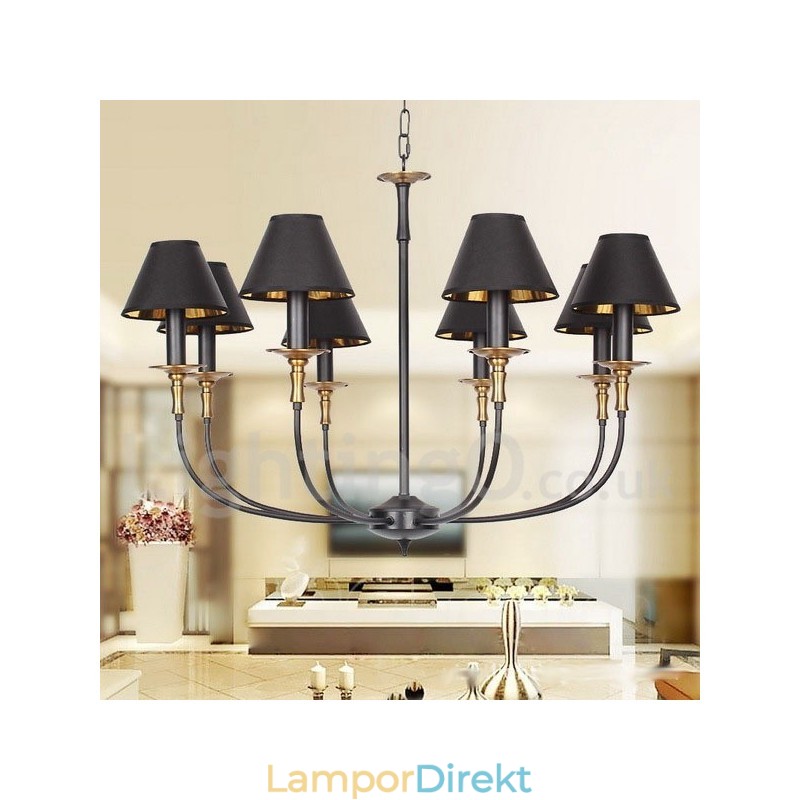 Ljus Retro Svart Modern Ljuskrona