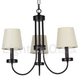 3 Ljus Retro Modern Svart Ljuskrona