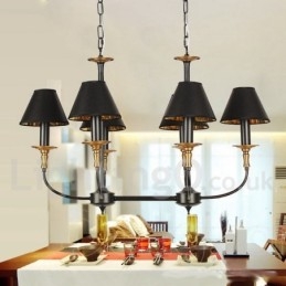 6 Ljus Retro Ljuskrona I Modern Ljusstil