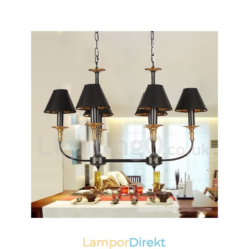 6 Ljus Retro Ljuskrona I Modern Ljusstil