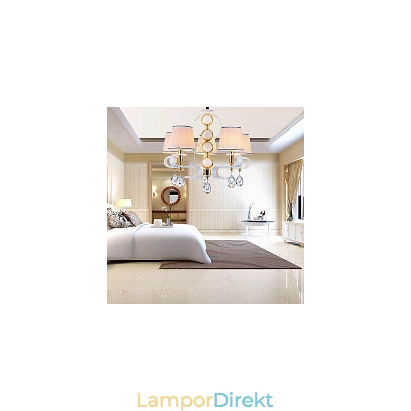 Tyg Ljuskrona 5 Ljus Modern Minimalistisk Högklassig Lampa
