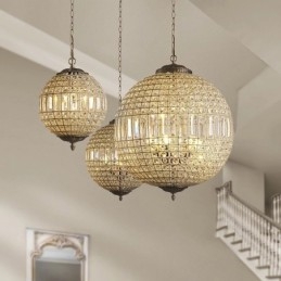 Globe Modern K9 Kristalltak Taklampa Inomhus Ljuskrona Trumma Belysning Lampor Armaturer