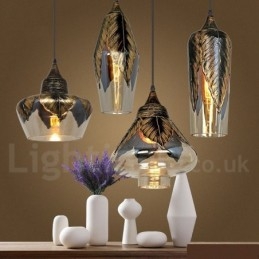 European Retro Glass Pendel Light Lounge Pendel Lampa