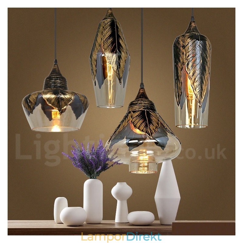 European Retro Glass Pendel Light Lounge Pendel Lampa