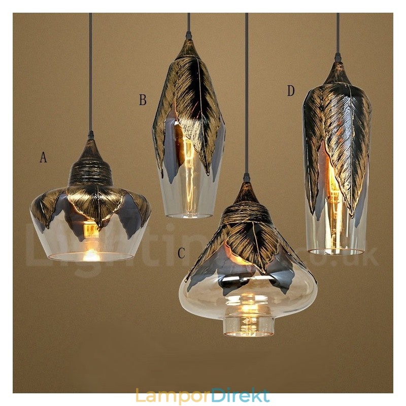 European Retro Glass Pendel Light Lounge Pendel Lampa