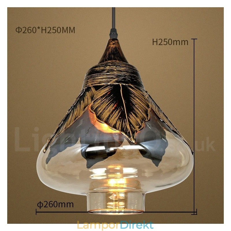 European Retro Glass Pendel Light Lounge Pendel Lampa