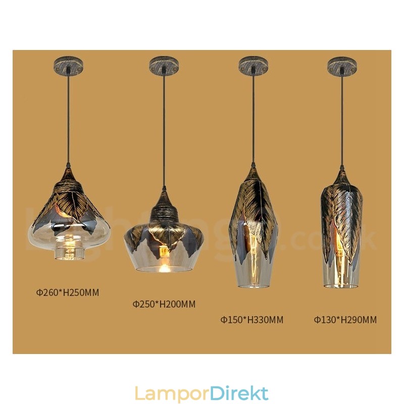 European Retro Glass Pendel Light Lounge Pendel Lampa