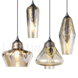 European Retro Glass Pendel Light Lounge Pendel Lampa