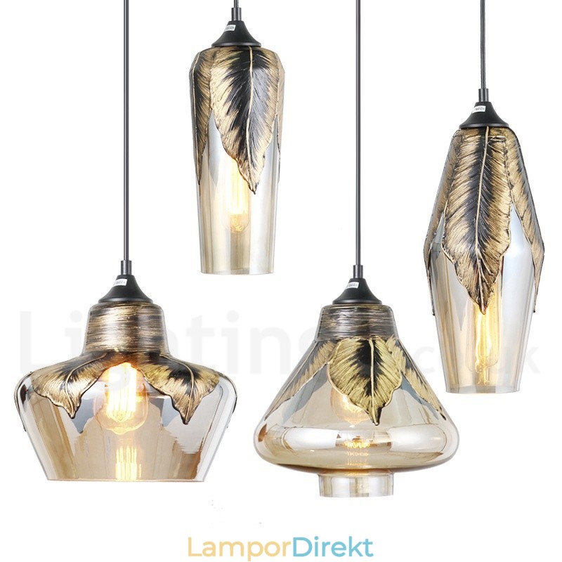 European Retro Glass Pendel Light Lounge Pendel Lampa