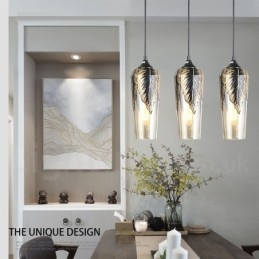 European Retro Glass Pendel Light Lounge Pendel Lampa