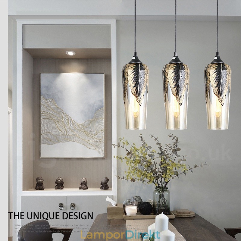 European Retro Glass Pendel Light Lounge Pendel Lampa