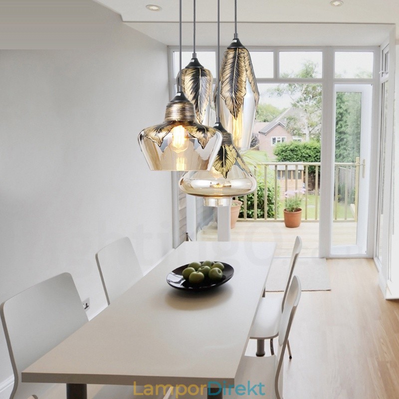 European Retro Glass Pendel Light Lounge Pendel Lampa