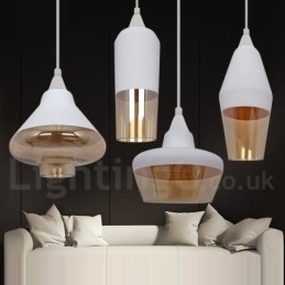 European Retro Lounge Glas Pendellampa