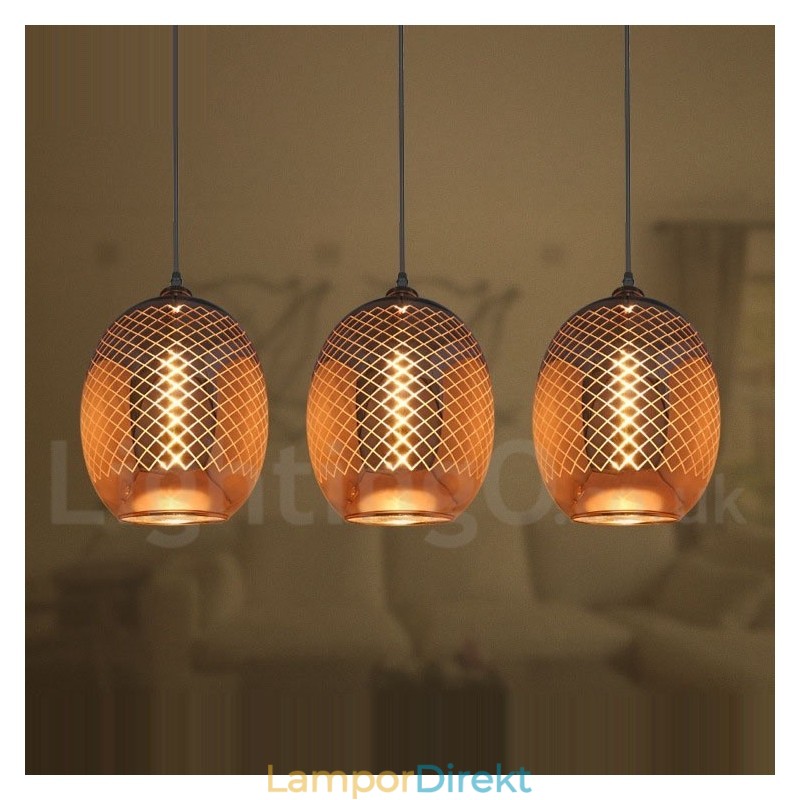 Rustik Glas Taklampa European Cafe Pendel Lampa