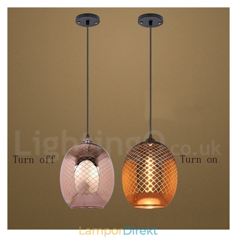 Rustik Glas Taklampa European Cafe Pendel Lampa