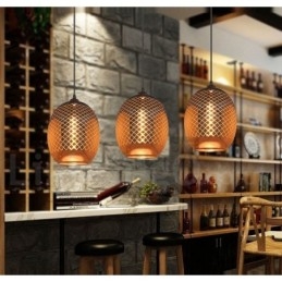 Rustik Glas Taklampa European Cafe Pendel Lampa