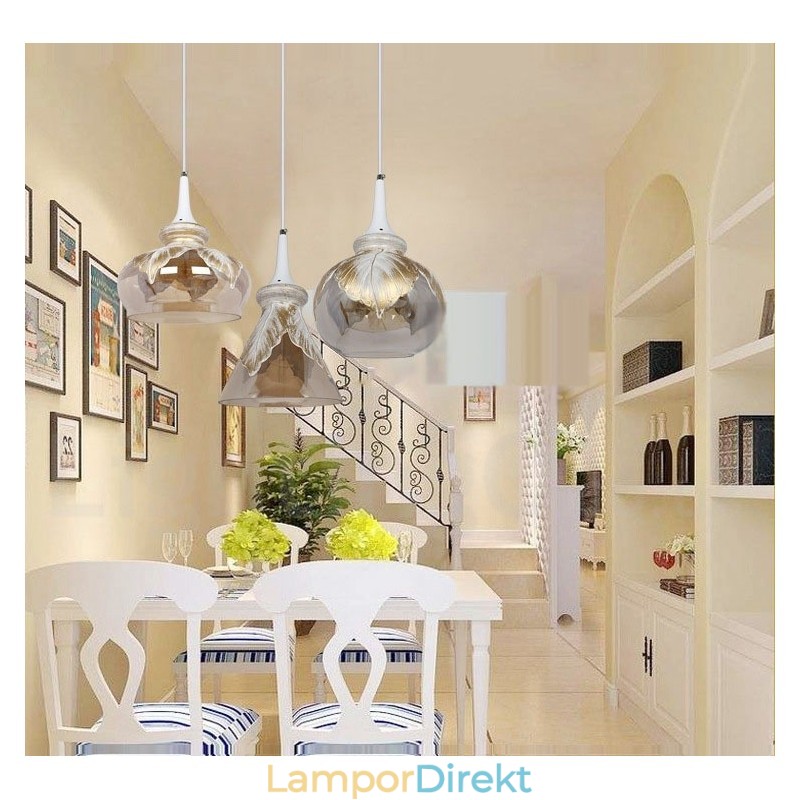 European Modern Contemporary Lounge Glas Pendellampa