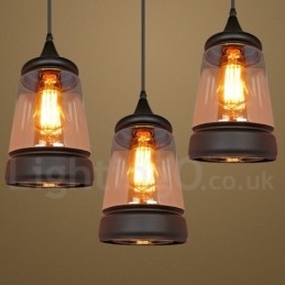 European Retro Lounge Glas Pendellampa