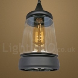 European Retro Lounge Glas Pendellampa