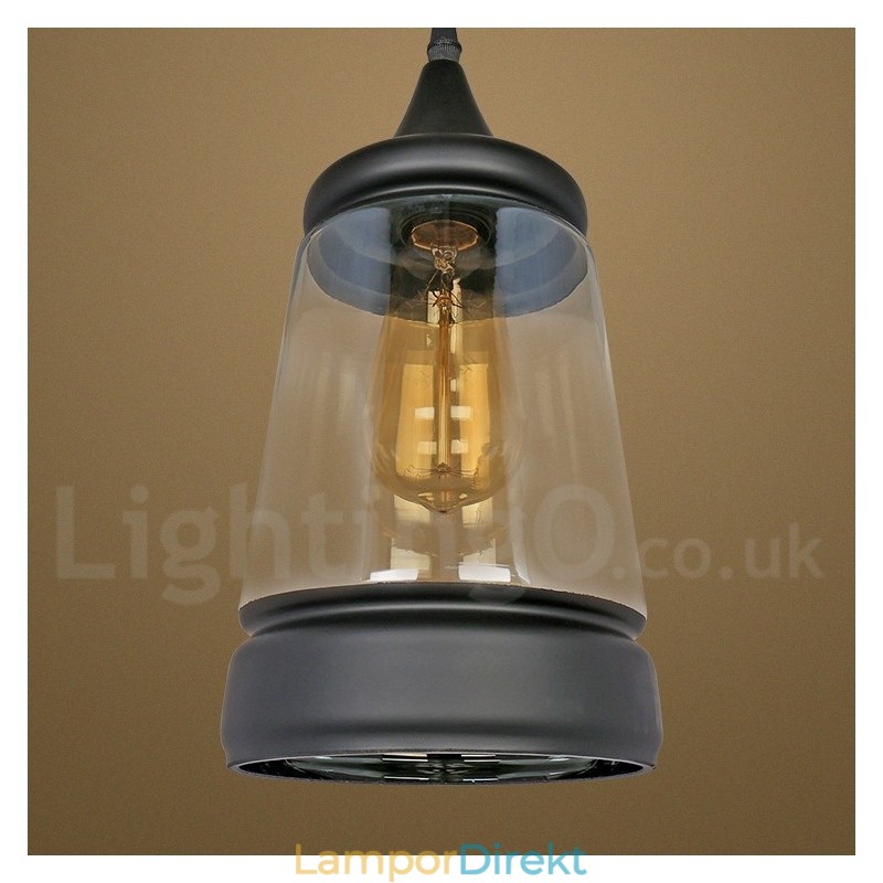 European Retro Lounge Glas Pendellampa