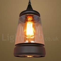 European Retro Lounge Glas Pendellampa