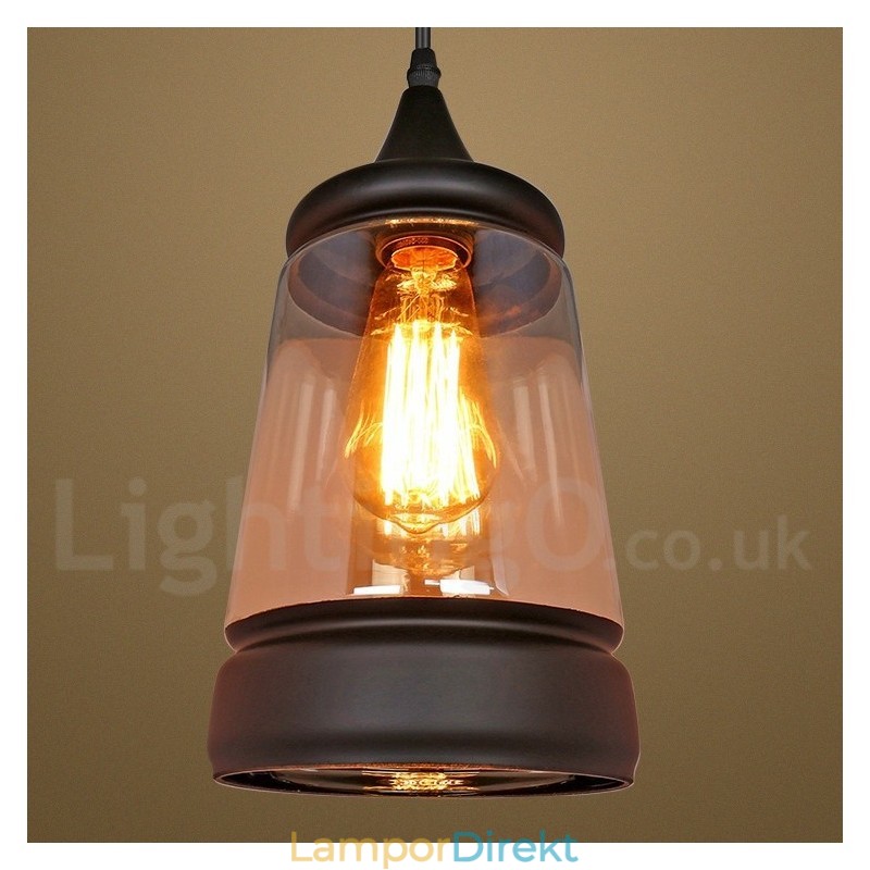 European Retro Lounge Glas Pendellampa