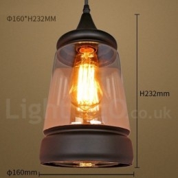 European Retro Lounge Glas Pendellampa
