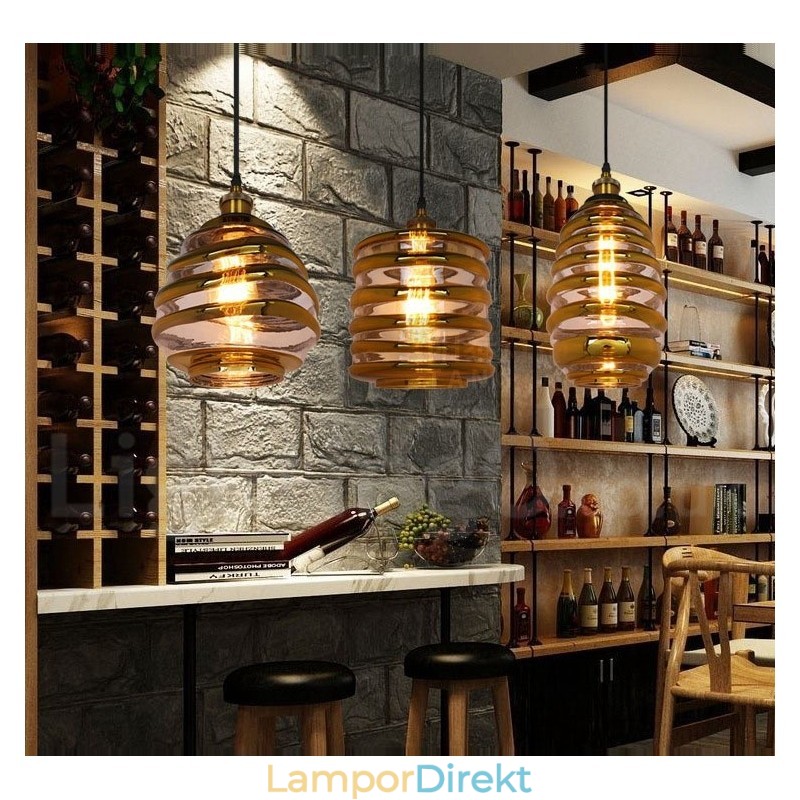 European Glass Pendel Light Cafe Lounge Pendellampa