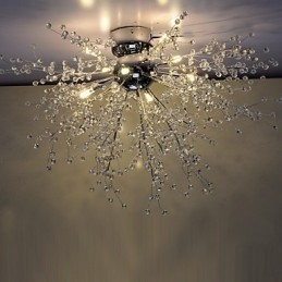 Modern Globe Crystal Chrome Metal Ljuskrona