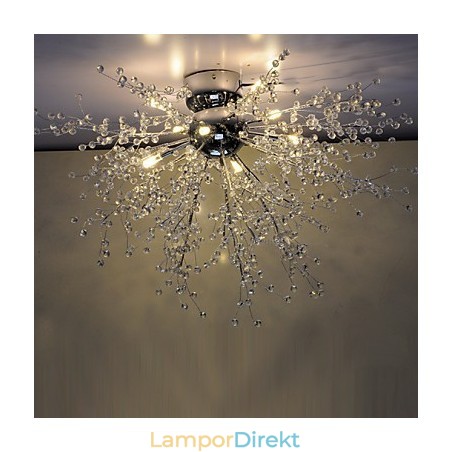 Modern Globe Crystal Chrome Metal Ljuskrona Modern Globe Crystal Chrome Metal Ljuskrona