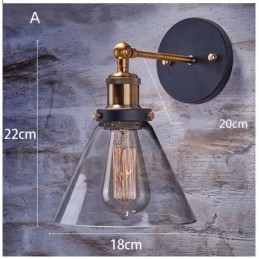 1 Ljus Rustik Lodge Sovrum Vägglampa Med Glasskärm
