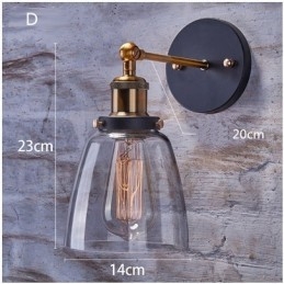 1 Ljus Rustik Lodge Sovrum Vägglampa Med Glasskärm