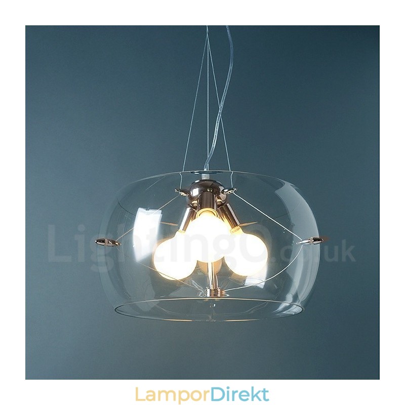 3 Ljus Modern Contemporary Glass Pendel Light