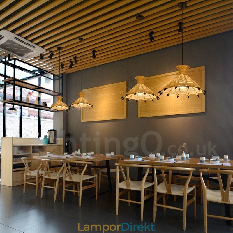1 Ljus Rustik Lodge Pendellampa Cafe Hampa Rope Pendellampa