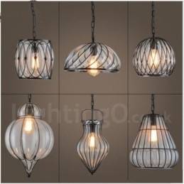 1 Ljus Vintage Cafe Glas Pendel Light Loft Pendel Lampa